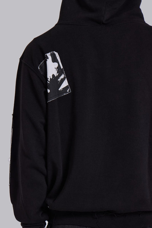 Jaded London Black Devoted Patch Hoodie