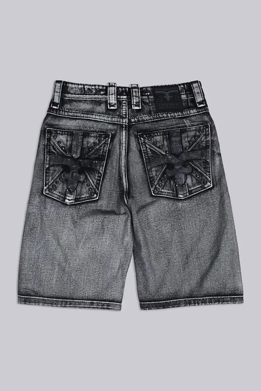 Jaded London Rock Revival Silver Dust Shorts