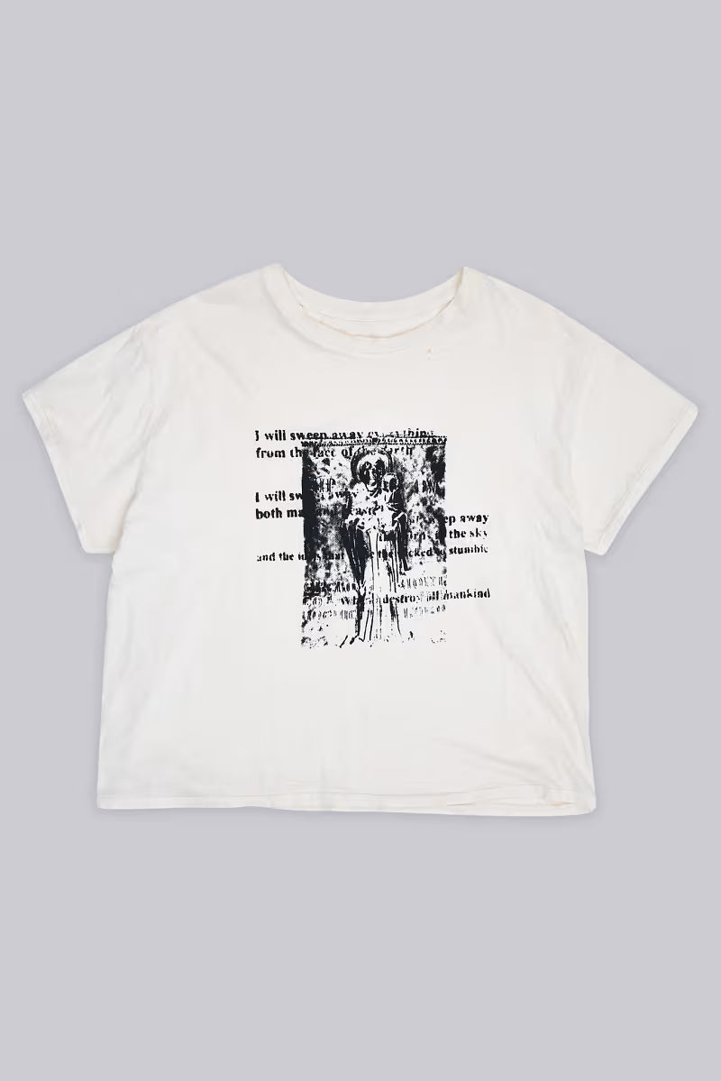 Jaded London White Etching Cropped T-Shirt