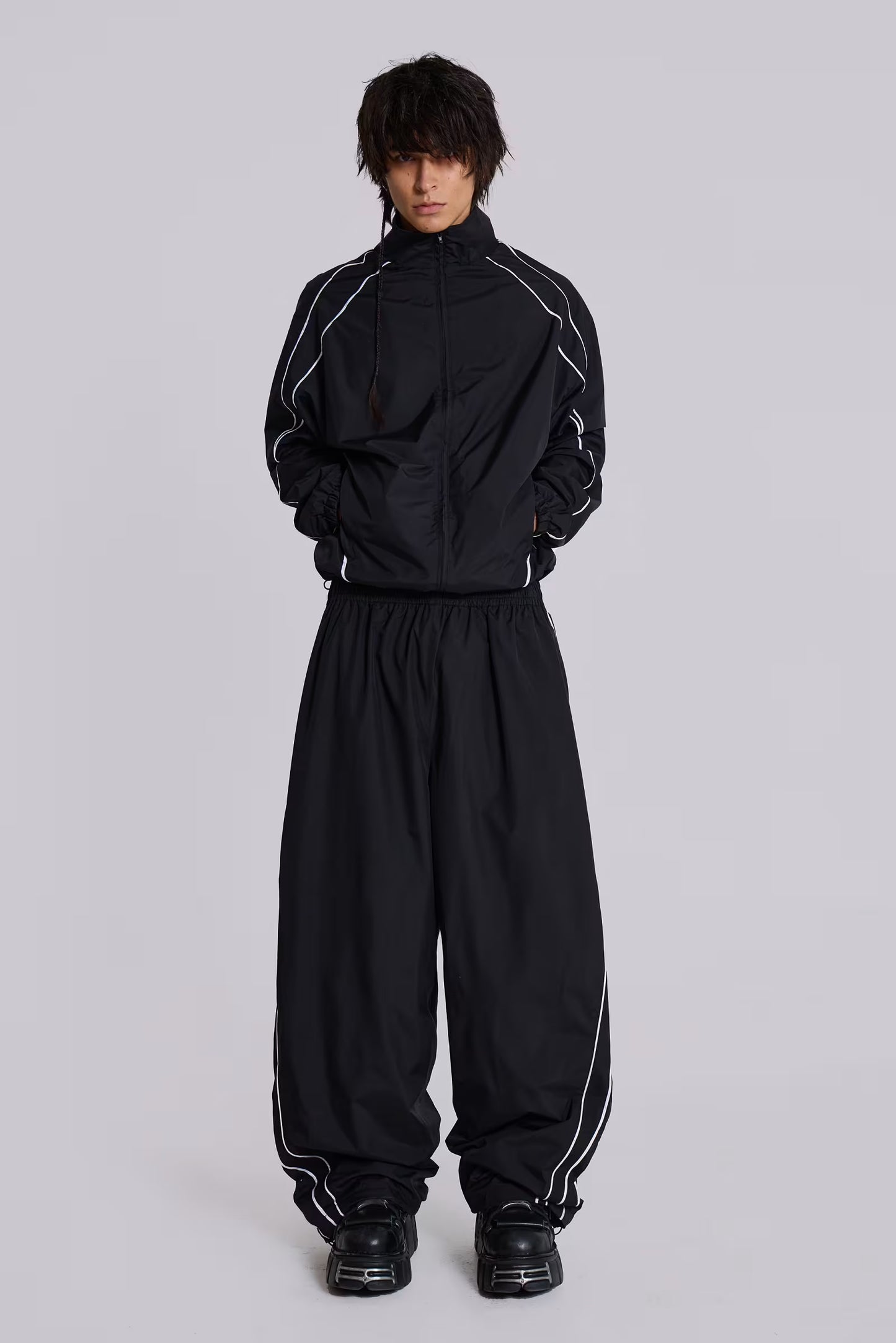 Jaded London Black Vapor Tracksuit Top