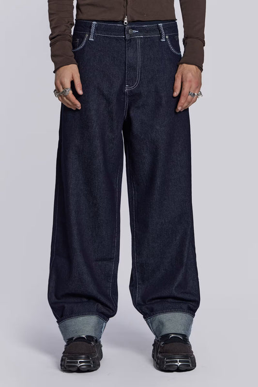 Jaded London Sonic Embroidered Baggy Jeans