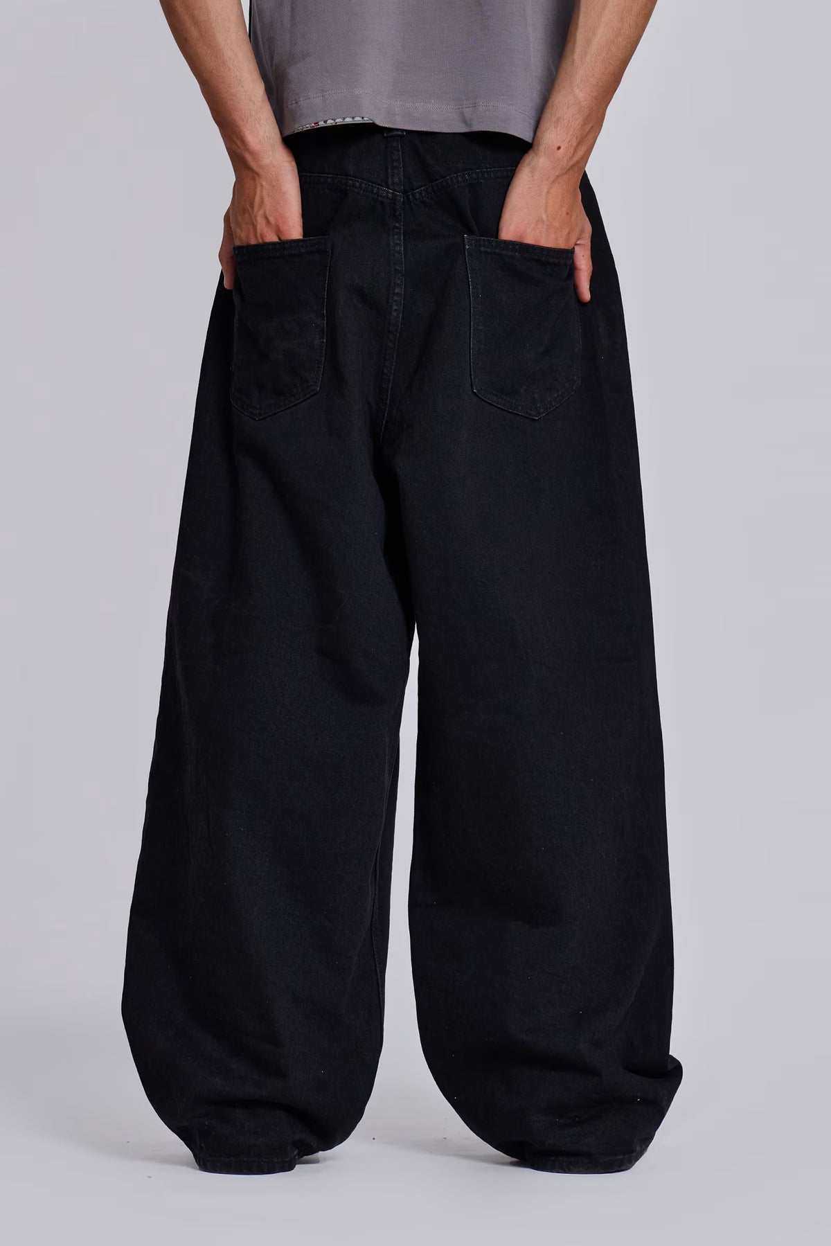 Jaded London Solid Black XL Colossus Jeans