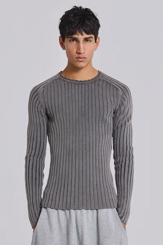 Jaded London Washed Black Vault Knit