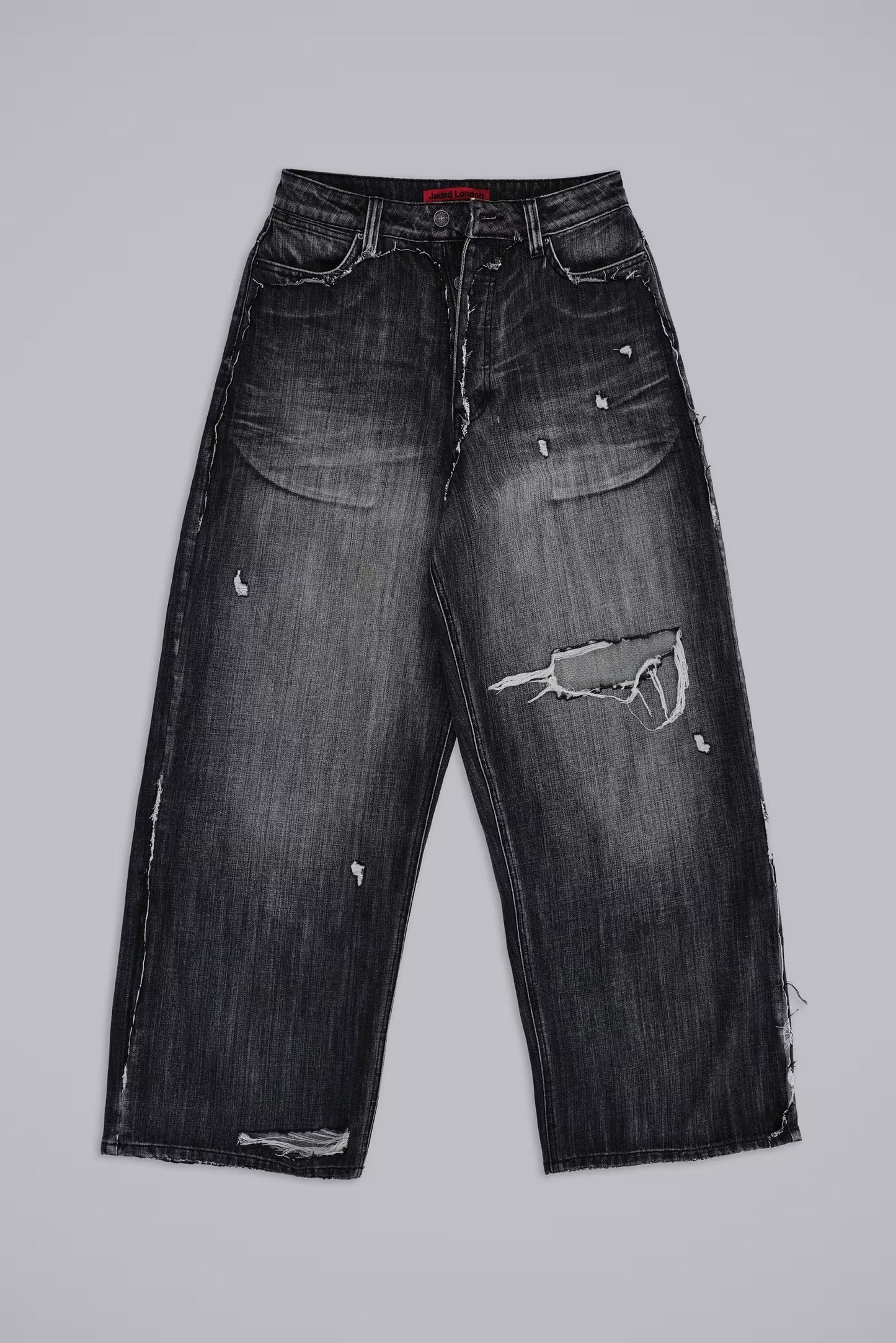 Jaded London Black Eroded XL Colossus Jeans