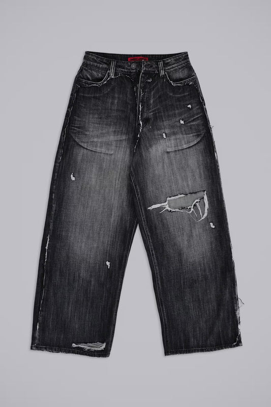 Jaded London Black Eroded XL Colossus Jeans