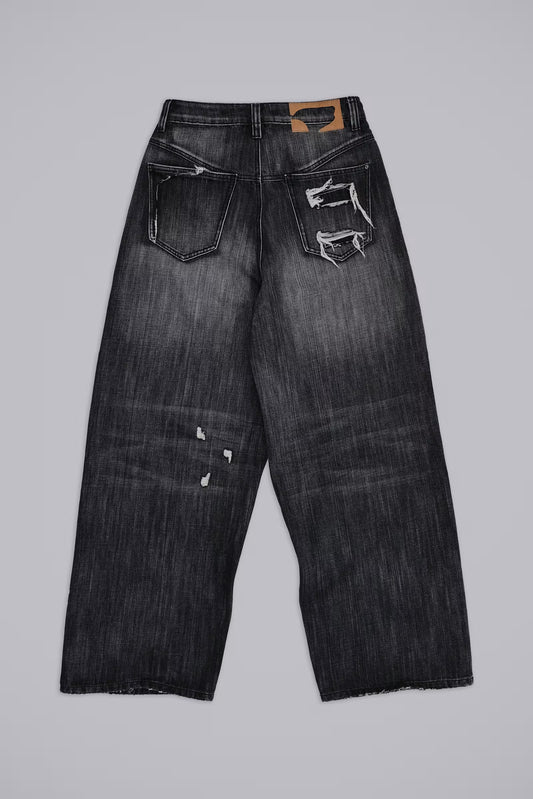 Jaded London Black Eroded XL Colossus Jeans