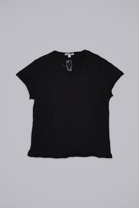 Jaded London Kerri Henley T-Shirt in Black