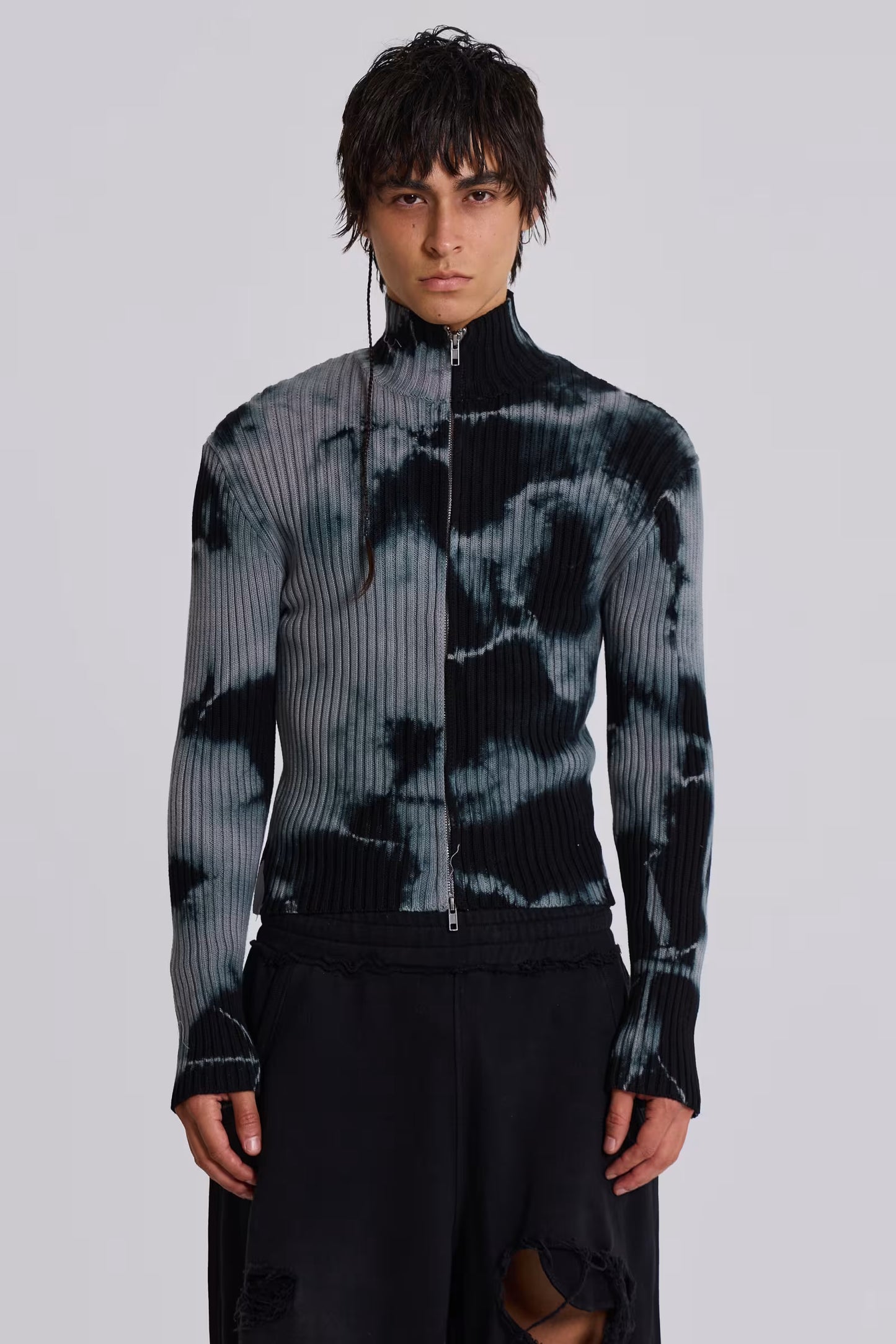 Jaded London Grey Smoke Dye Lucid Knit
