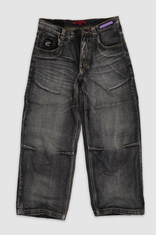 Jaded London Multi Badge Grey Colossus Jeans