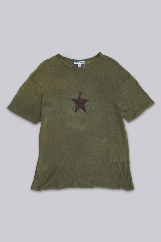 Jaded London Green Star Sun Faded T-Shirt