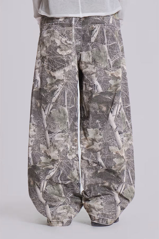Jaded London Woodland Camo Colossus Baggy Jeans