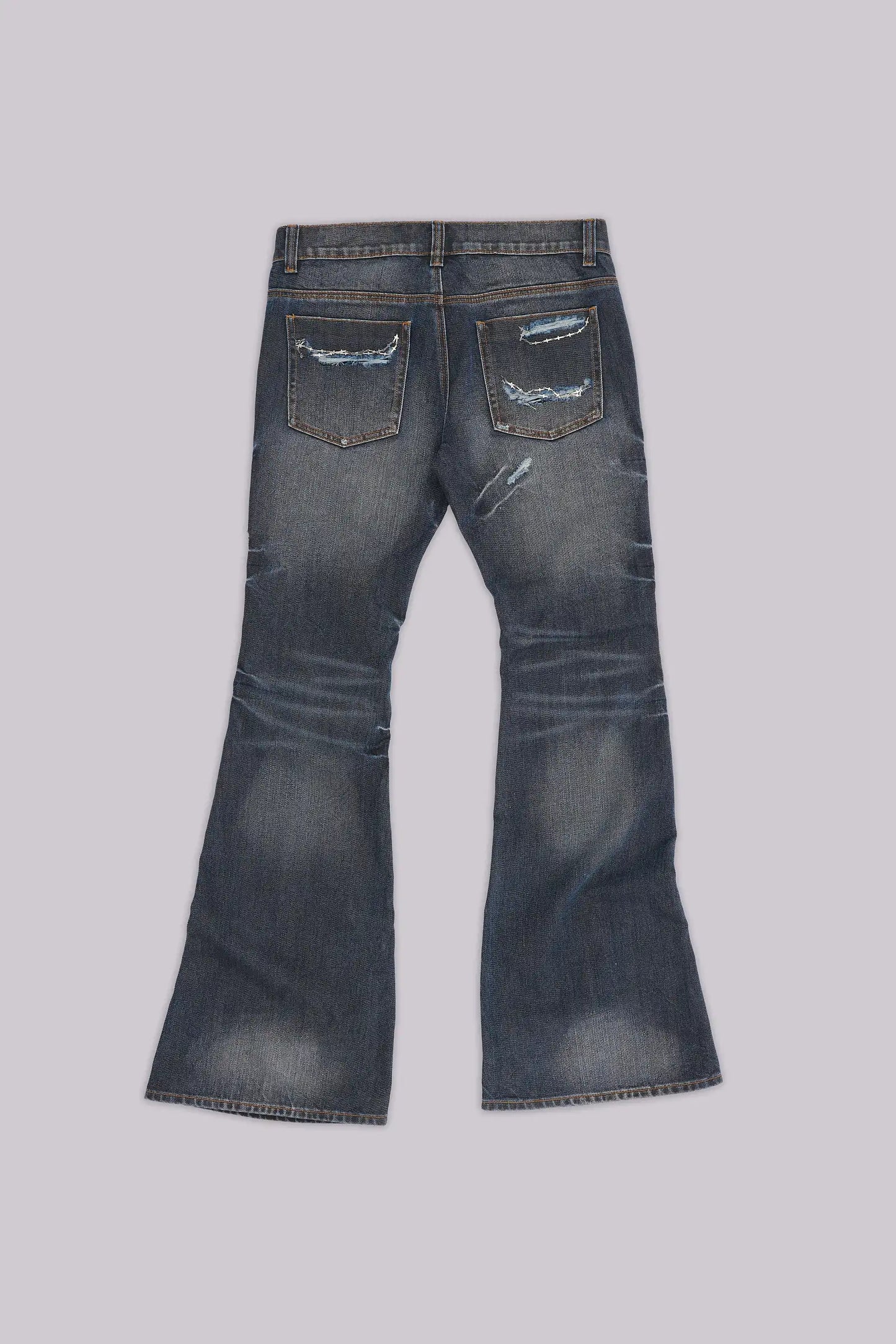 Jaded London Cross Chain Blue Drift Bootcut Jeans