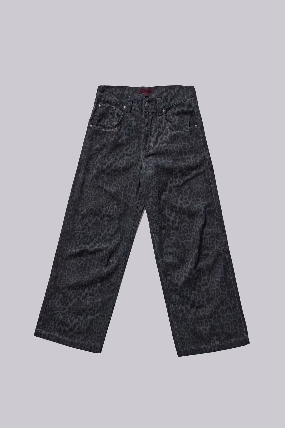 Jaded London Charcoal Leopard Fade Colossus Jeans