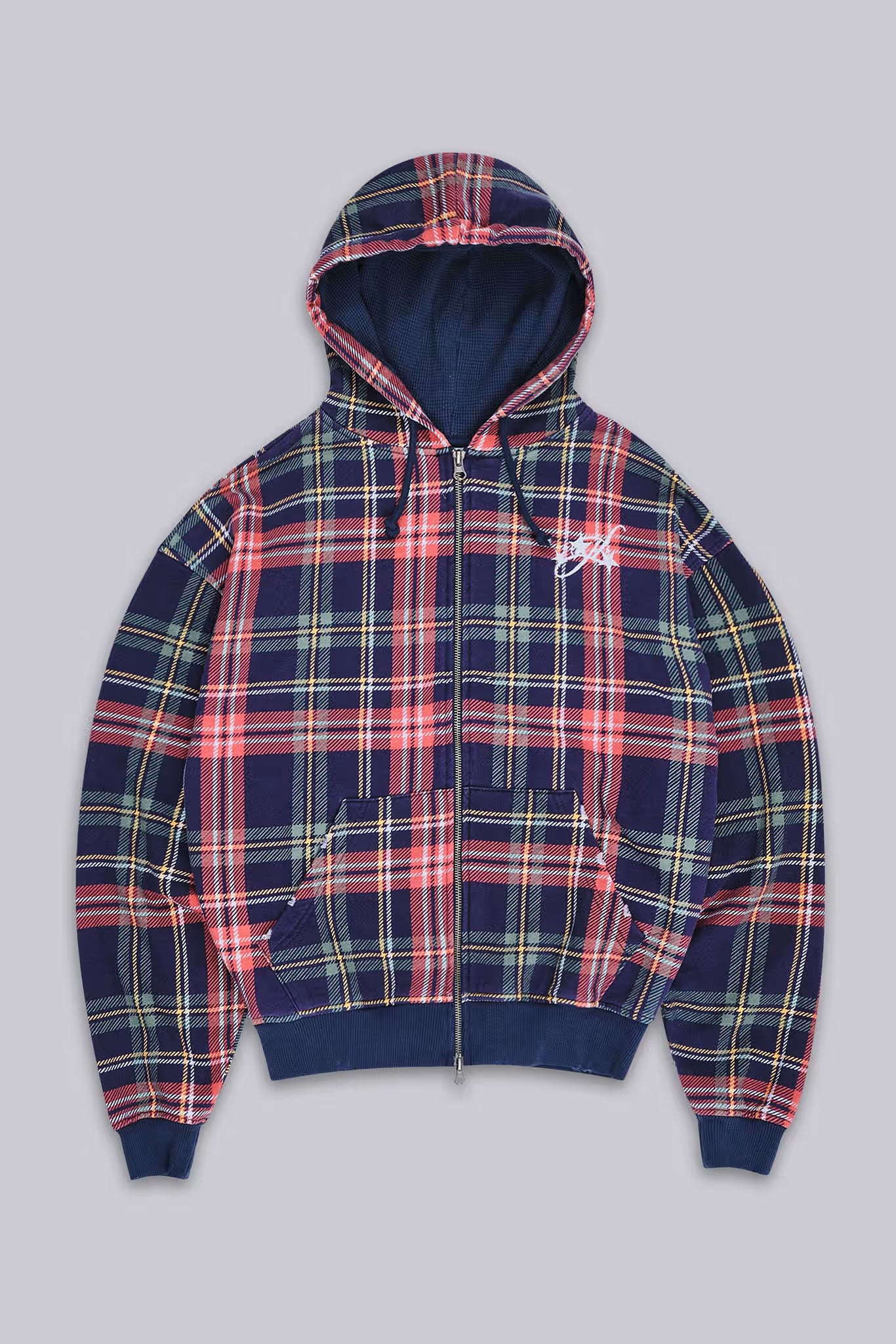 Jaded London Adrenaline Checked Zip Hoodie
