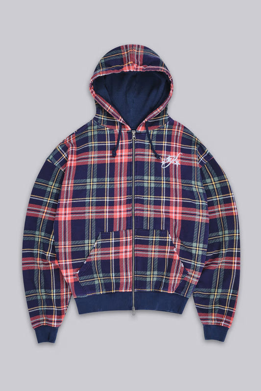 Jaded London Adrenaline Checked Zip Hoodie