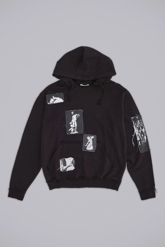 Jaded London Black Devoted Patch Hoodie