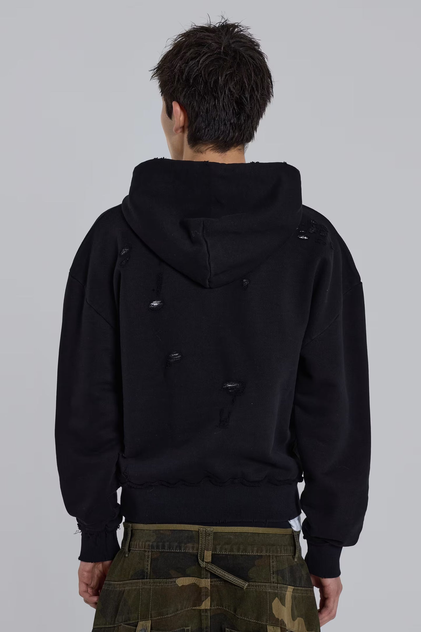 Jaded London Pullover Bitten Hoodie in Black