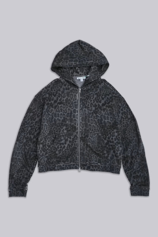 Jaded London Charcoal Leopard Monster Hoodie
