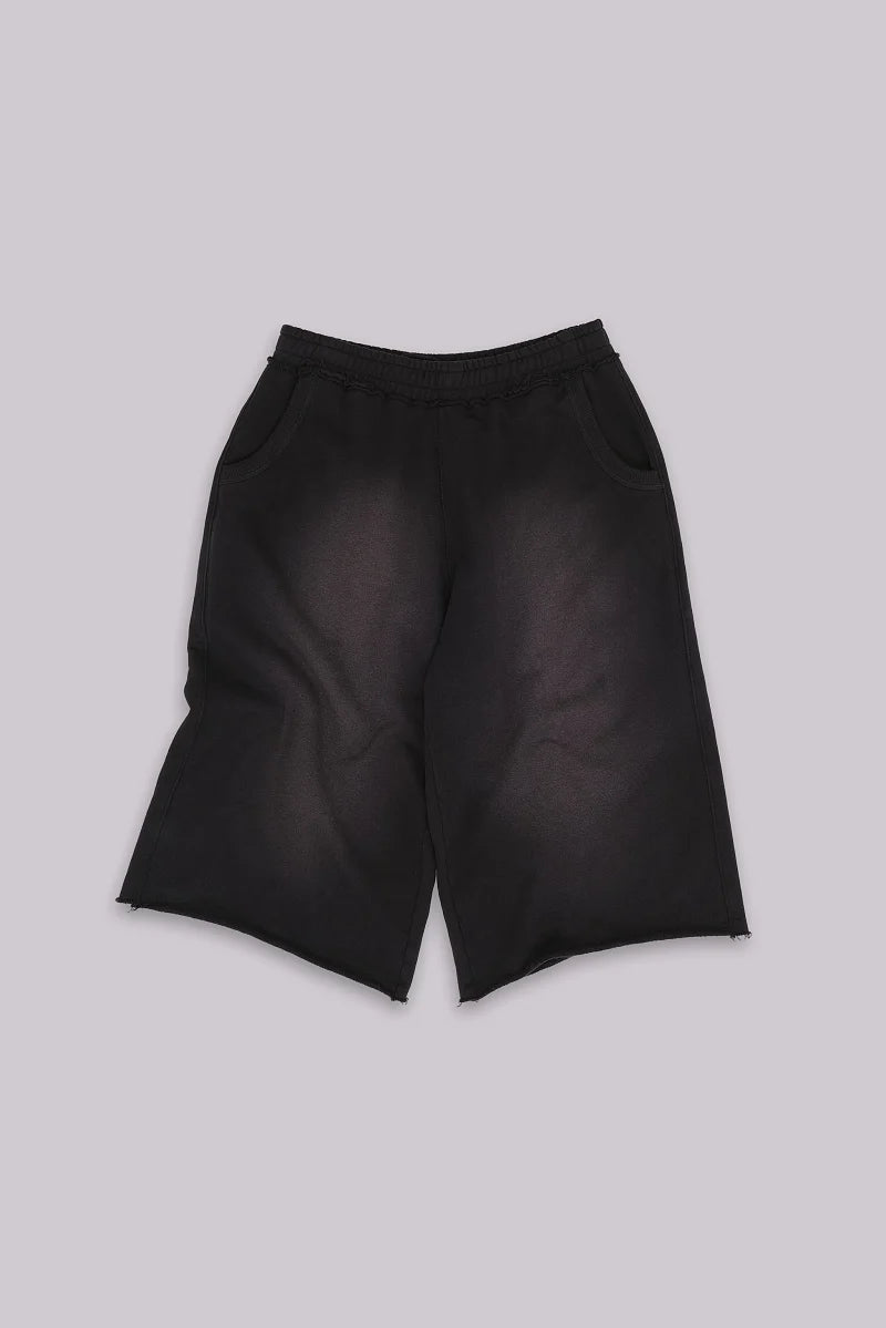 Jaded London Monster 3/4 Washed Black Shorts