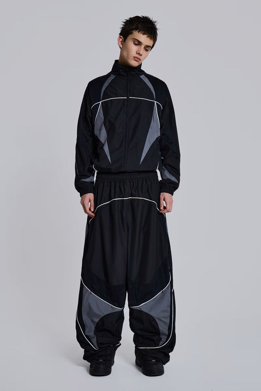 Jaded London Black Panelled Vapor Tracksuit