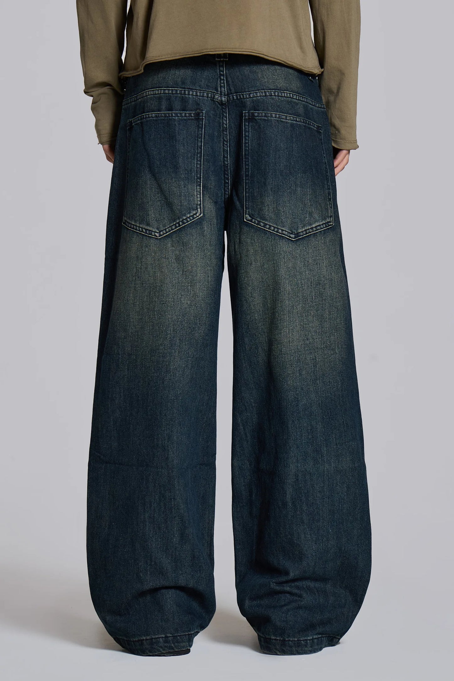 Jaded London Mid Blue Slub Colossus Jeans