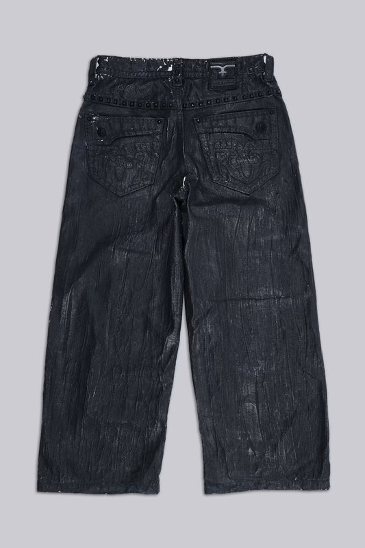 Jaded London Rock Revival Moto Wax Jeans