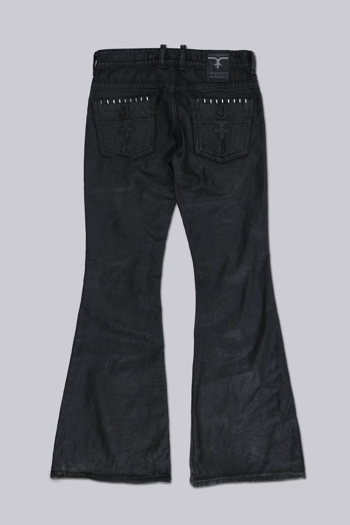Jaded London Rock Revival Staple Wax Bootcut Jeans