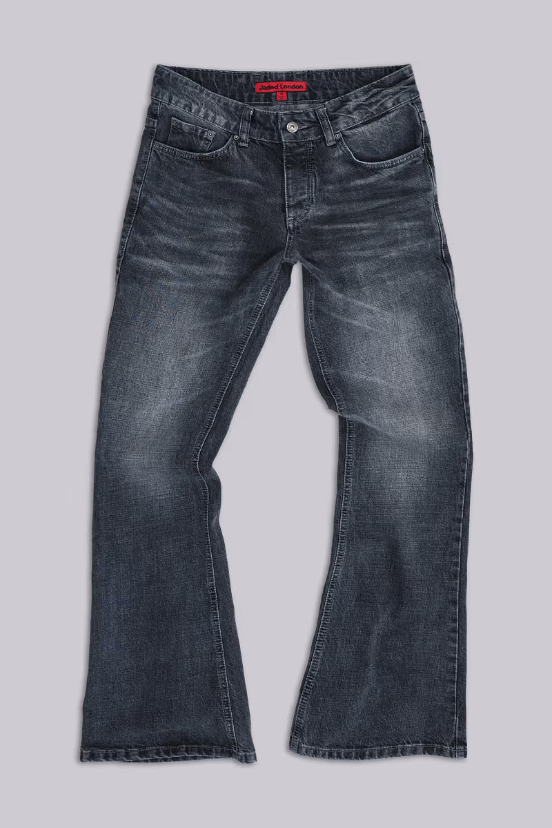 Jaded London Washed Black Jude Bootcut Jeans