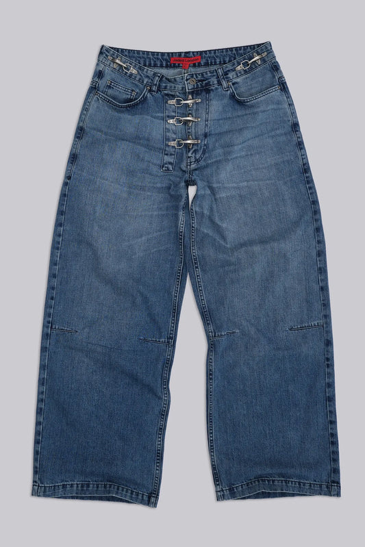 Jaded London Blue Ashen Clasp Colossus Jeans