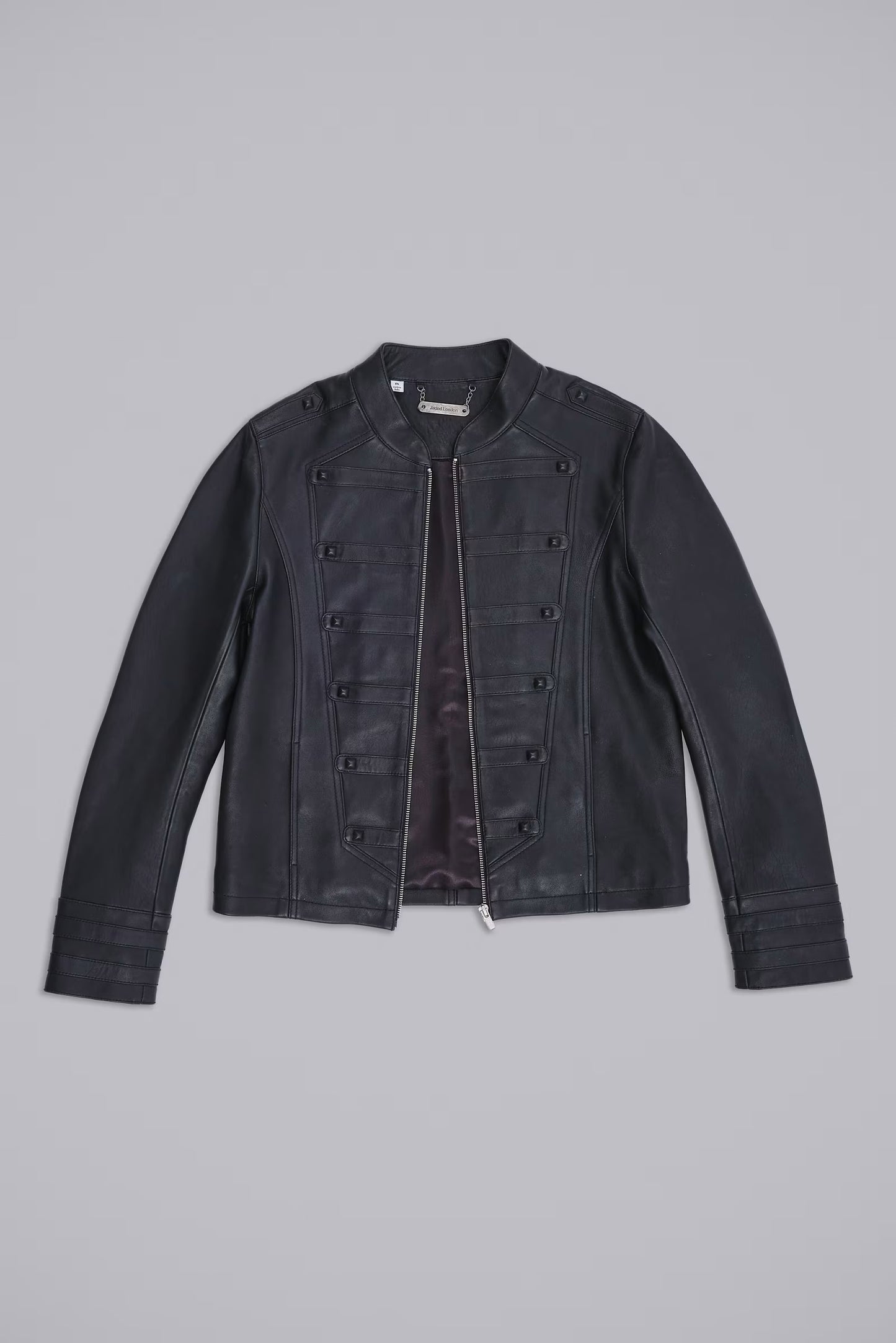 Jaded London Leather Military Jacket