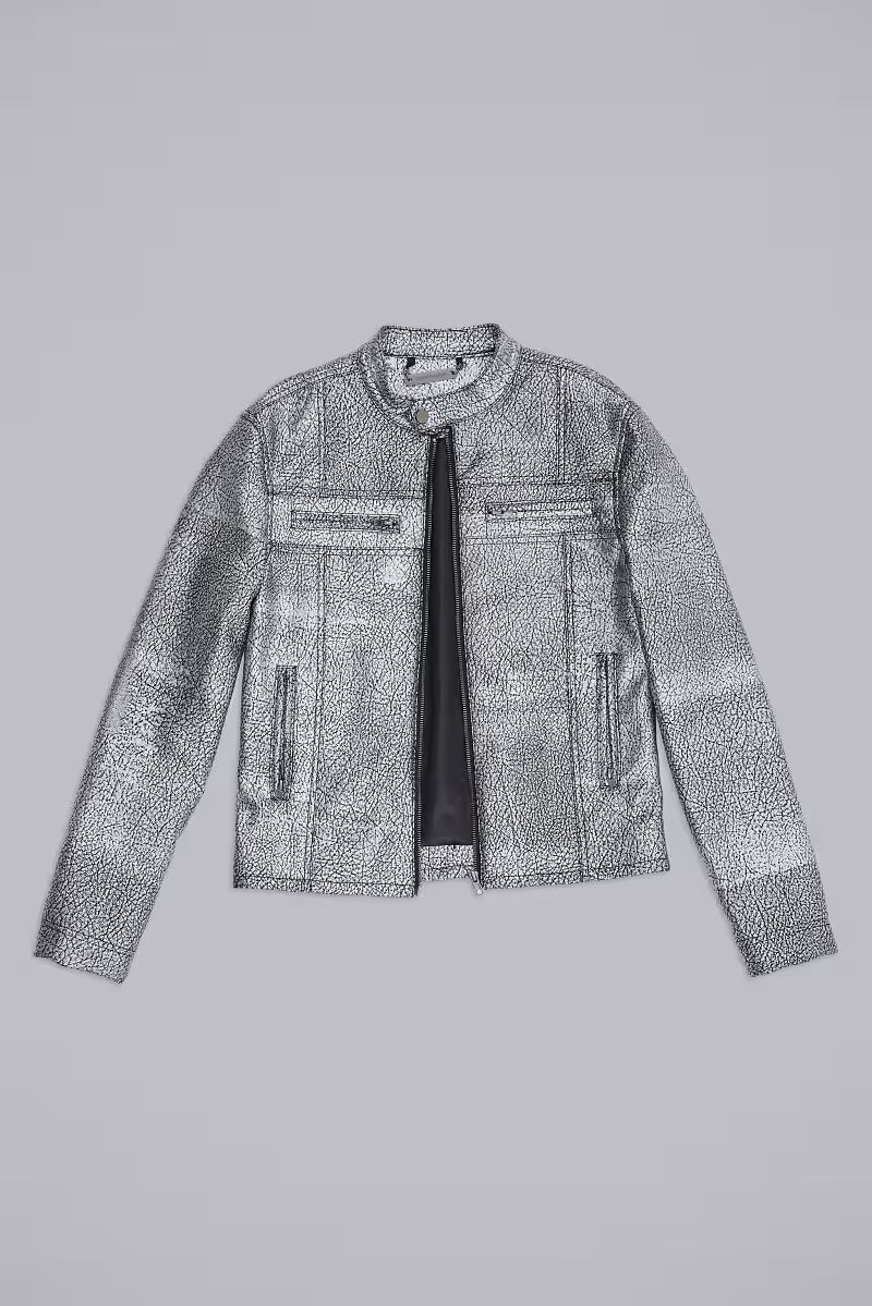 Jaded London Silver Coated Piston Jacket