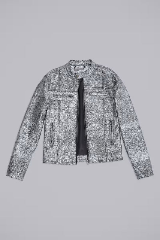 Jaded London Silver Coated Piston Jacket