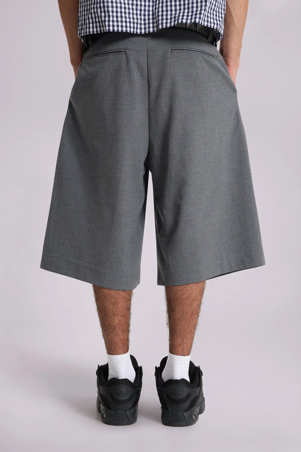 Jaded London Grey Goliath Tailored Baggy Shorts