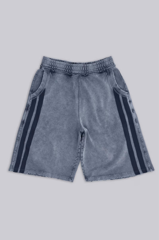 Jaded London Washed Grey Sporty Stripe Monster Jogger Shorts