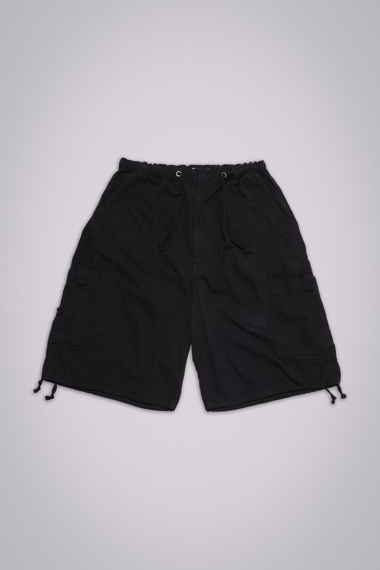 Jaded London Black Parachute Cargo Baggy Shorts