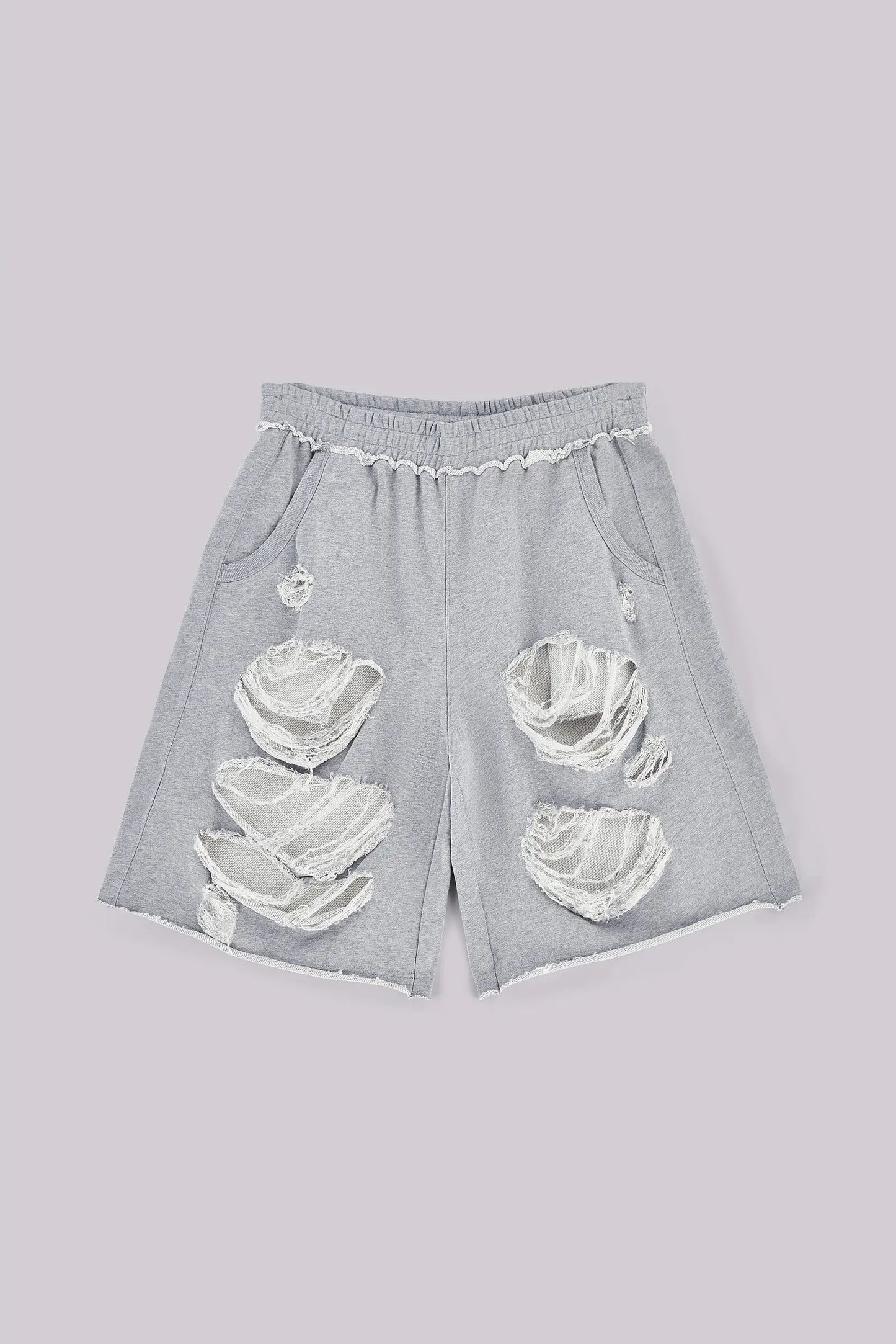 Jaded London Grey Distressed Monster Shorts
