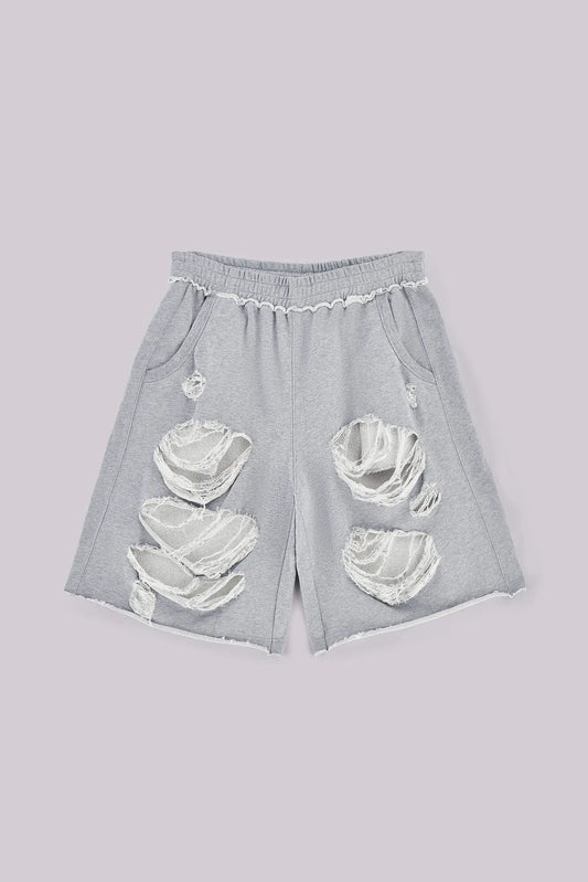 Jaded London Grey Distressed Monster Shorts