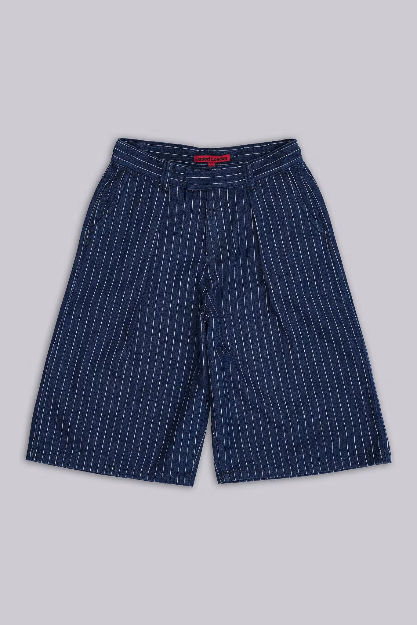 Jaded London Pinstripe Denim XL Goliath Shorts
