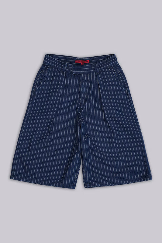 Jaded London Pinstripe Denim XL Goliath Shorts