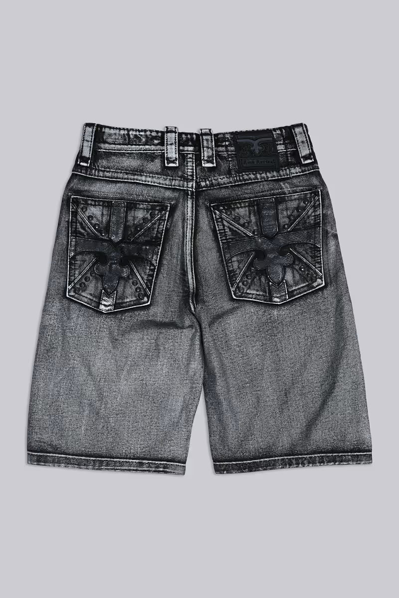 Jaded London Rock Revival Silver Dust Shorts