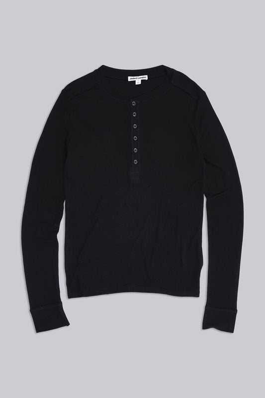 Jaded London Black Haze Henley Top