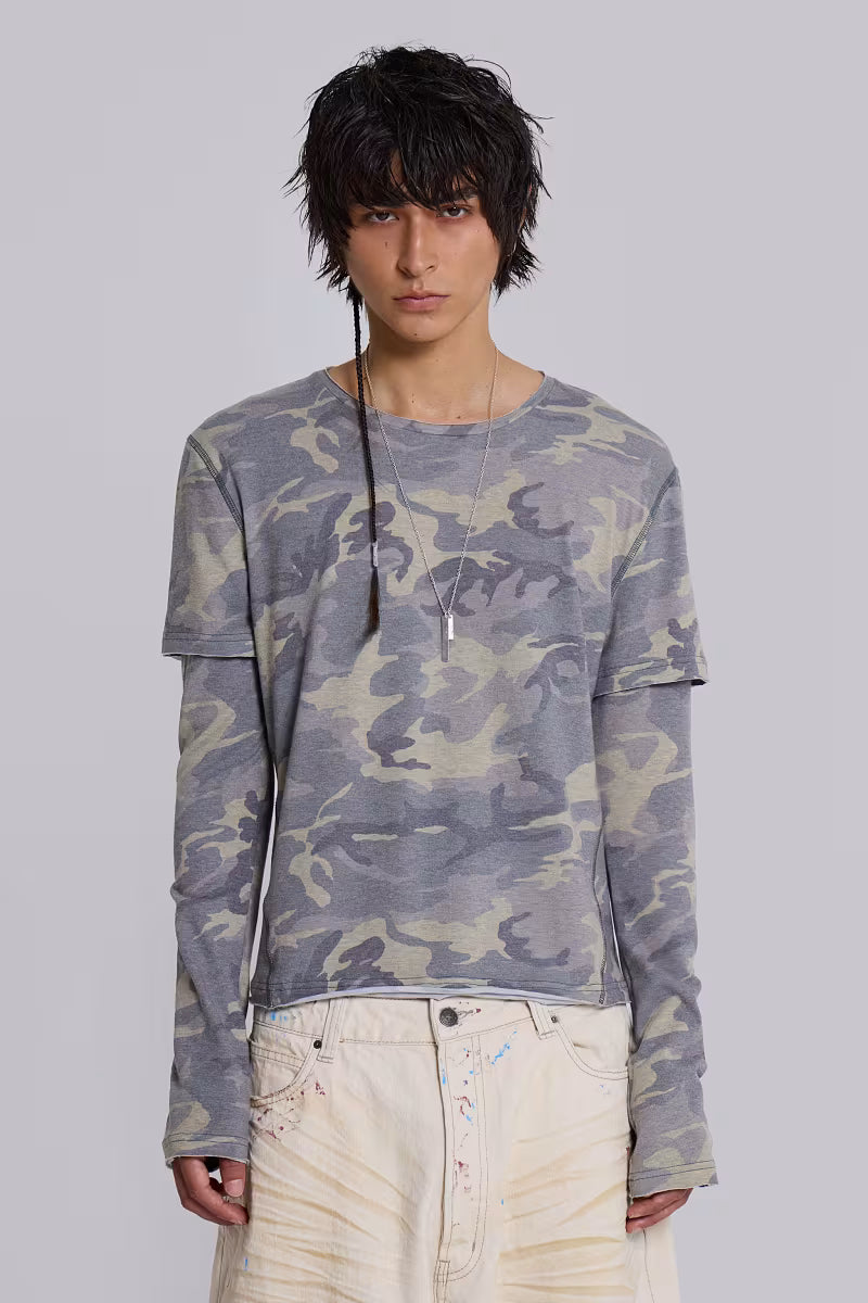 Jaded London Guerilla Double Layer Long Sleeve T-Shirt