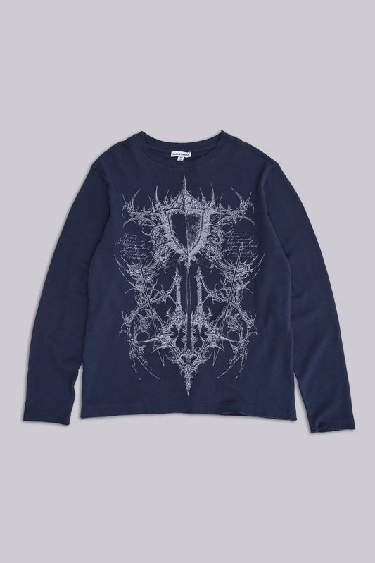 Jaded London Kasper Digi Waffle Navy T-Shirt