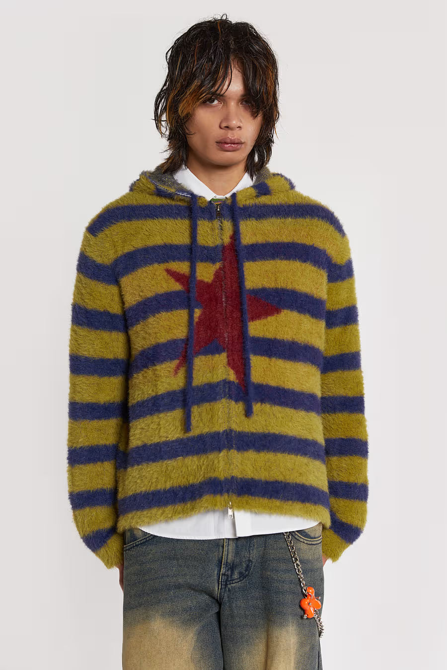 Jaded London Sonic Stripe Knit Hoodie