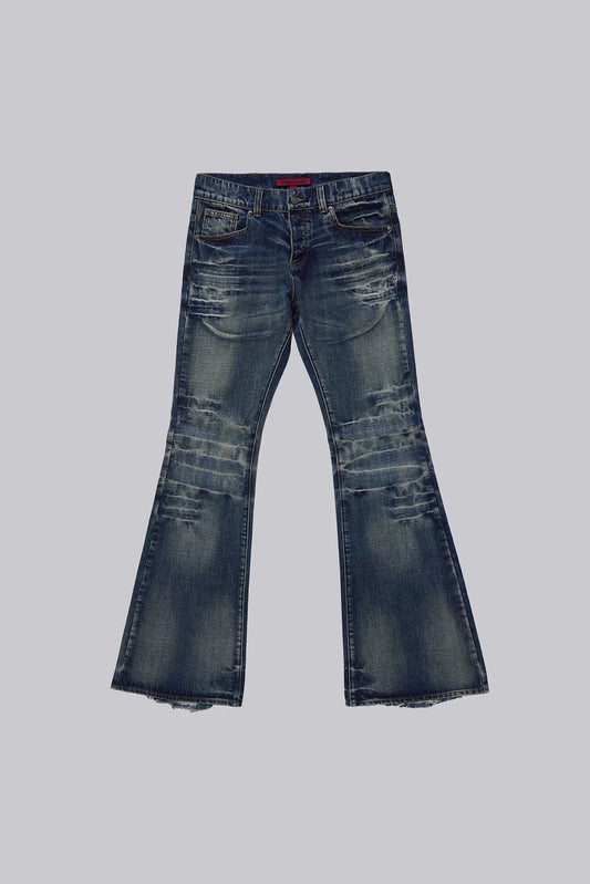 Jaded London Mid Blue Drift Bootcut Jeans